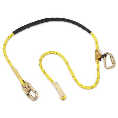 3M Pole Climber's Adj Rope Pos Lnyrd, 8 ft, Snap Hk; Carabiner, 310lb Cap, Ylw/Blue (098-1234070)