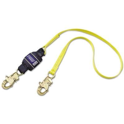 3M EZ-Stop™ F2 Web Shock Absorbing Lanyard, 6 ft, Snap Hooks, 420 lb Cap, Navy Blue/Yellow (098-1246167)
