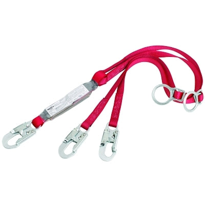Capital Safety PRO Shock Absorbing Lanyard, 6 ft, Tie-Back, Self-Locking Connection, 2 Legs (098-1342200)