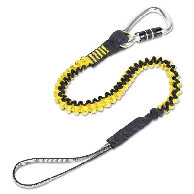 3M Python Safety Hook2Loop Bungee Tether, 31"-52", Carabiner, 35 lb Cap, Yellow (098-1500049)