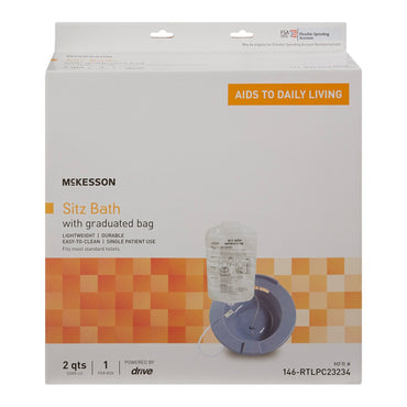 McKesson Sitz Bath Round Gray Plastic 2000 mL Bag Graduated, 500 mL Increments up to 2000 mL (1103376_EA)