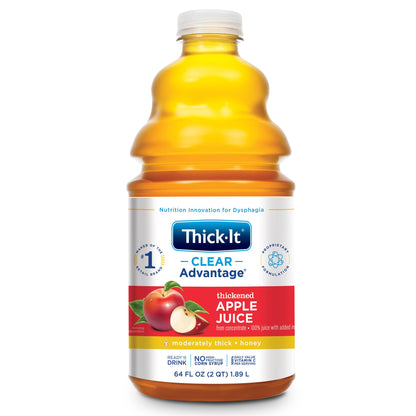 Thick-It® Clear Advantage® Thickened Beverage 64 oz. Bottle Apple Flavor Liquid IDDSI Level 3 Moderately Thick/Liquidized (742228_EA)