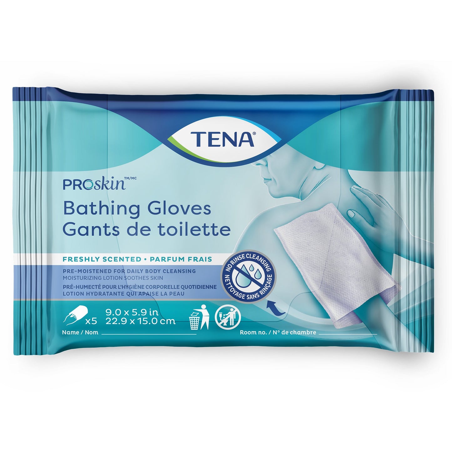 TENA® ProSkin™ Rinse-Free Bathing Glove Wipe Soft Pack Scented 5 Count (1205116_PK)
