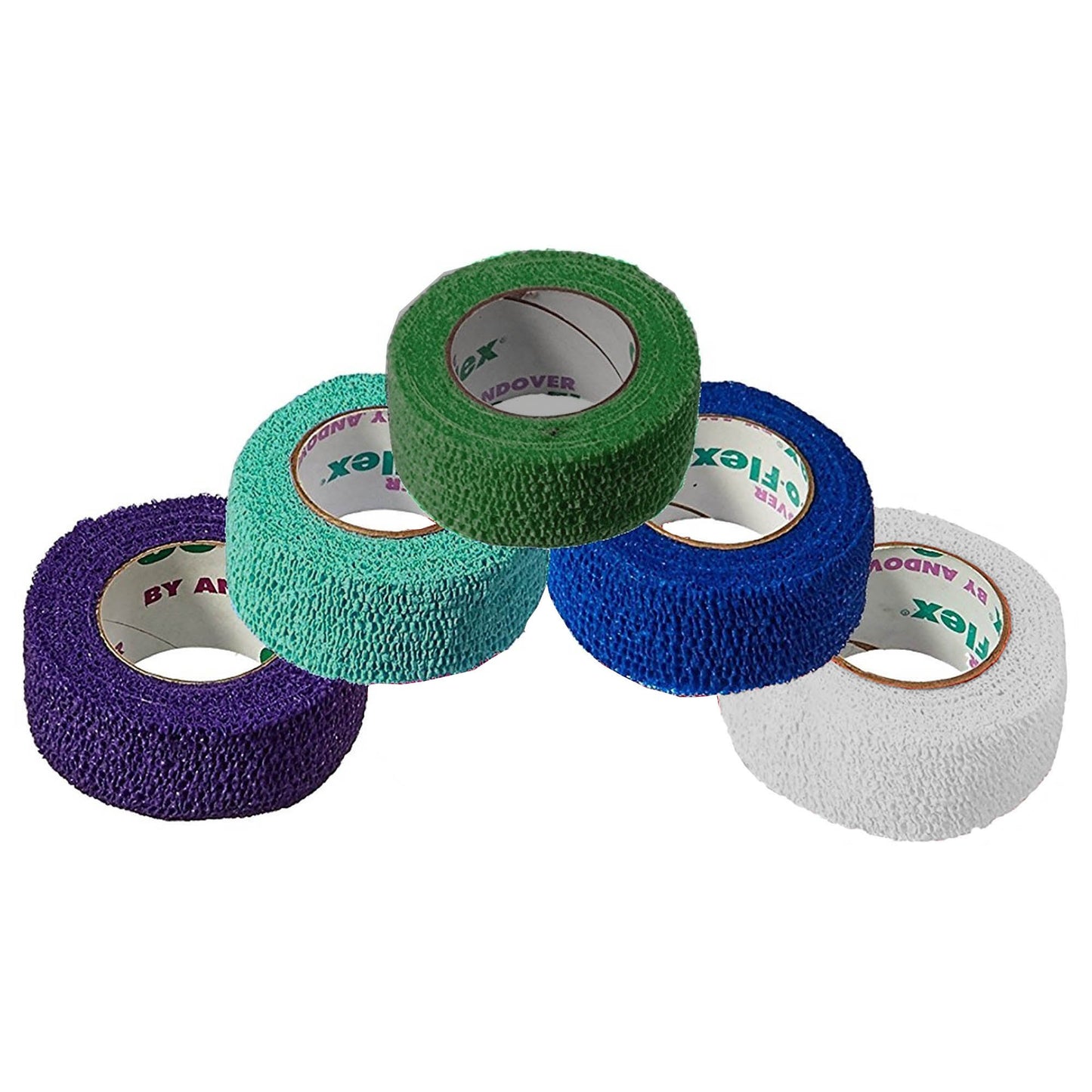CoFlex® NL Cohesive Bandage 1 Inch X 5 Yard Self-Adherent Closure Teal / Blue / White / Purple / Green NonSterile 12 lbs. Tensile Strength (627155_RL)