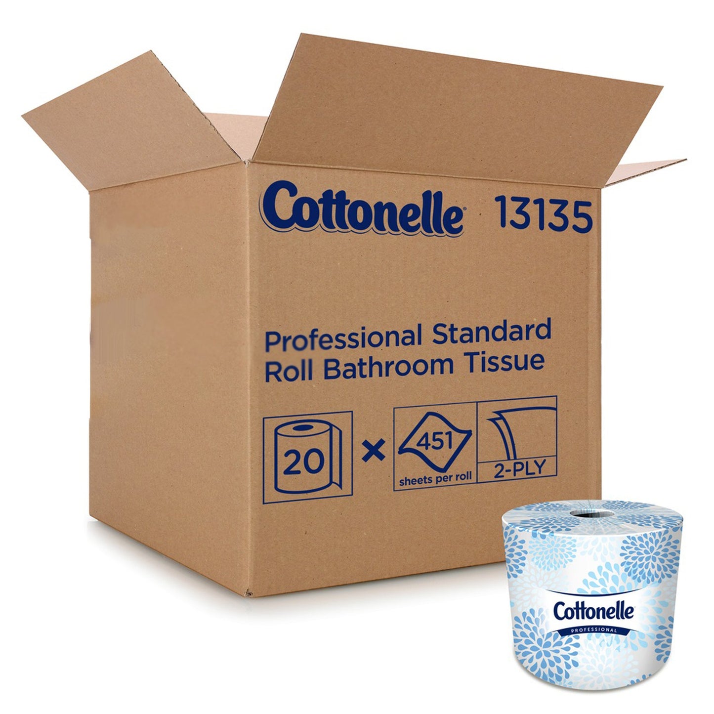 Kleenex® Cottonelle® Professional Toilet Tissue White 2-Ply Standard Size Cored Roll 451 Sheets 4 X 4 Inch (532821_RL)