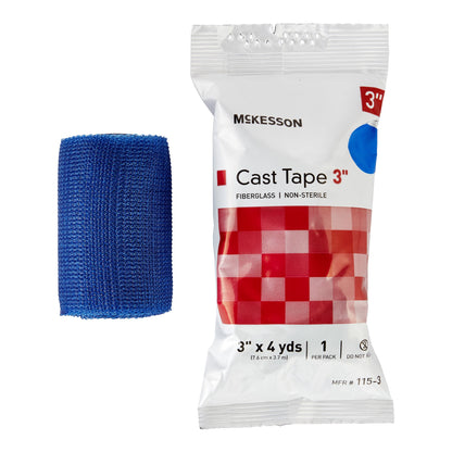 McKesson Cast Tape 3 Inch X 12 Foot Fiberglass Blue (733692_BX)