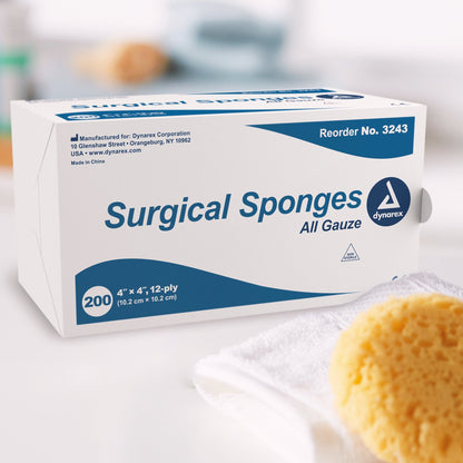 Dynarex® Gauze Sponge 4 X 4 Inch 12-Ply NonSterile 200 per Pack (575162_CS)