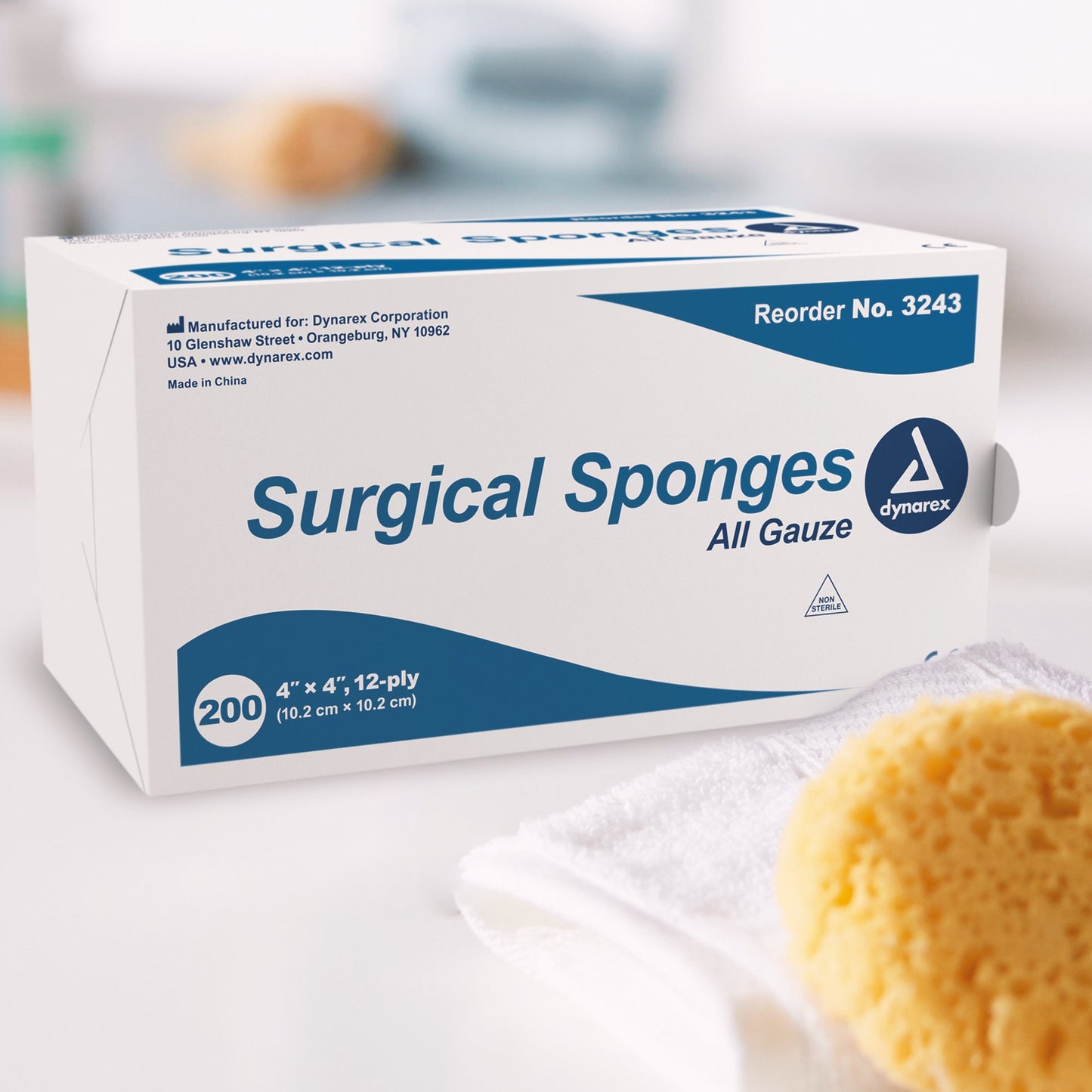Dynarex® Gauze Sponge 4 X 4 Inch 12-Ply NonSterile 200 per Pack (575162_PK)