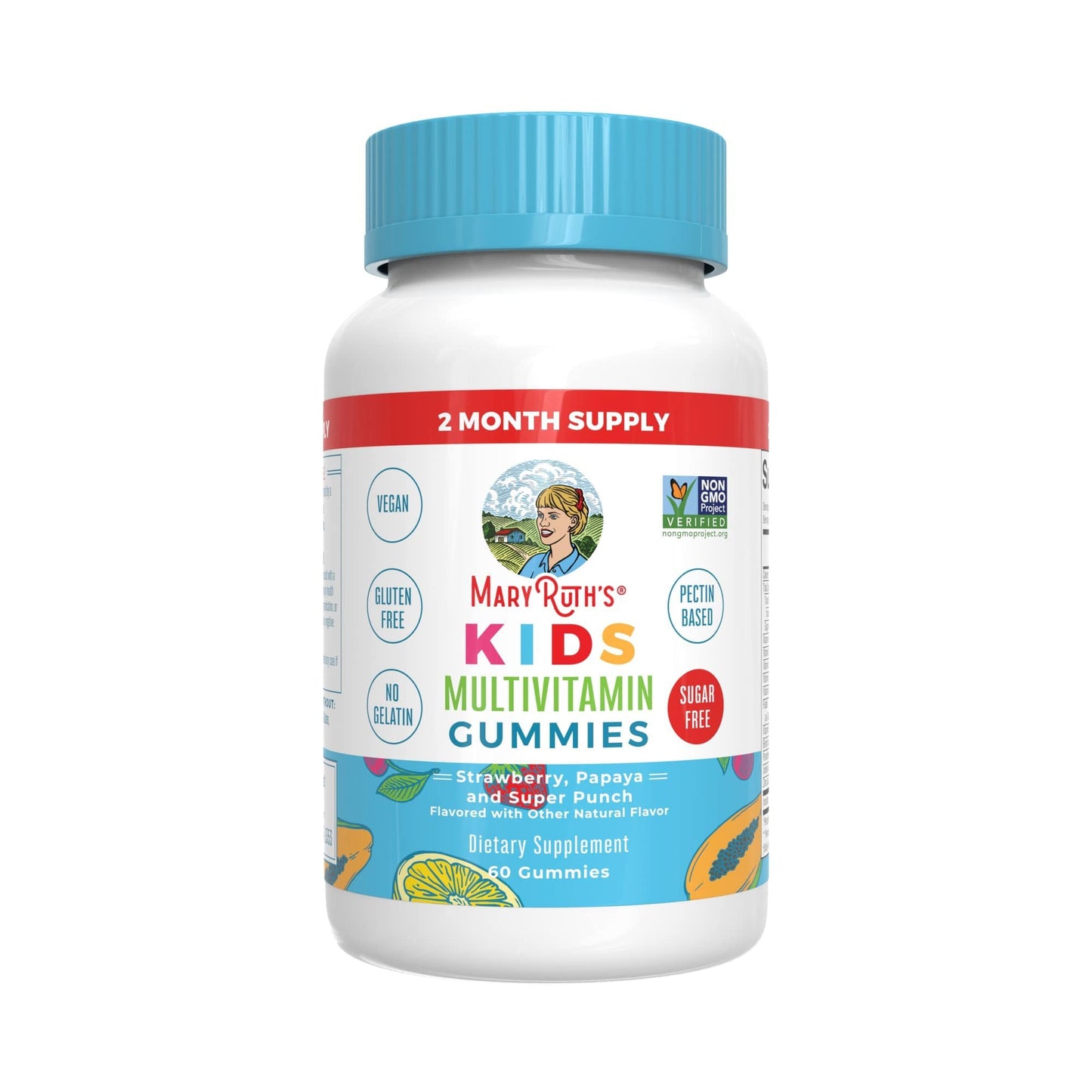 Mary Ruth's® Kids Multivitamin Dietary Supplement Vitamin A / C / D / E 390 mcg - 10 mg - 3 mcg - 4 mg Strength Gummie 60 Per Bottle Fruit Flavor (1271760_EA)