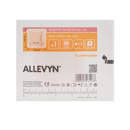 Allevyn Gentle Border Lite Thin Foam Dressing 3 X 3 Inch With Border Film Backing Silicone Gel Adhesive Square Sterile (767990_CS)