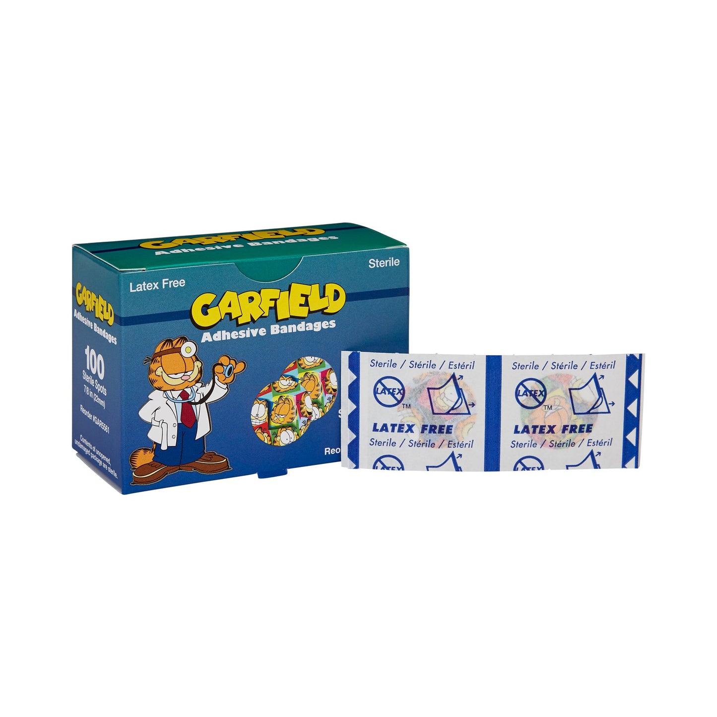 ASO Adhesive Spot Bandage 7/8 Inch Plastic Round Kid Design (Garfield) Sterile (686700_CS)
