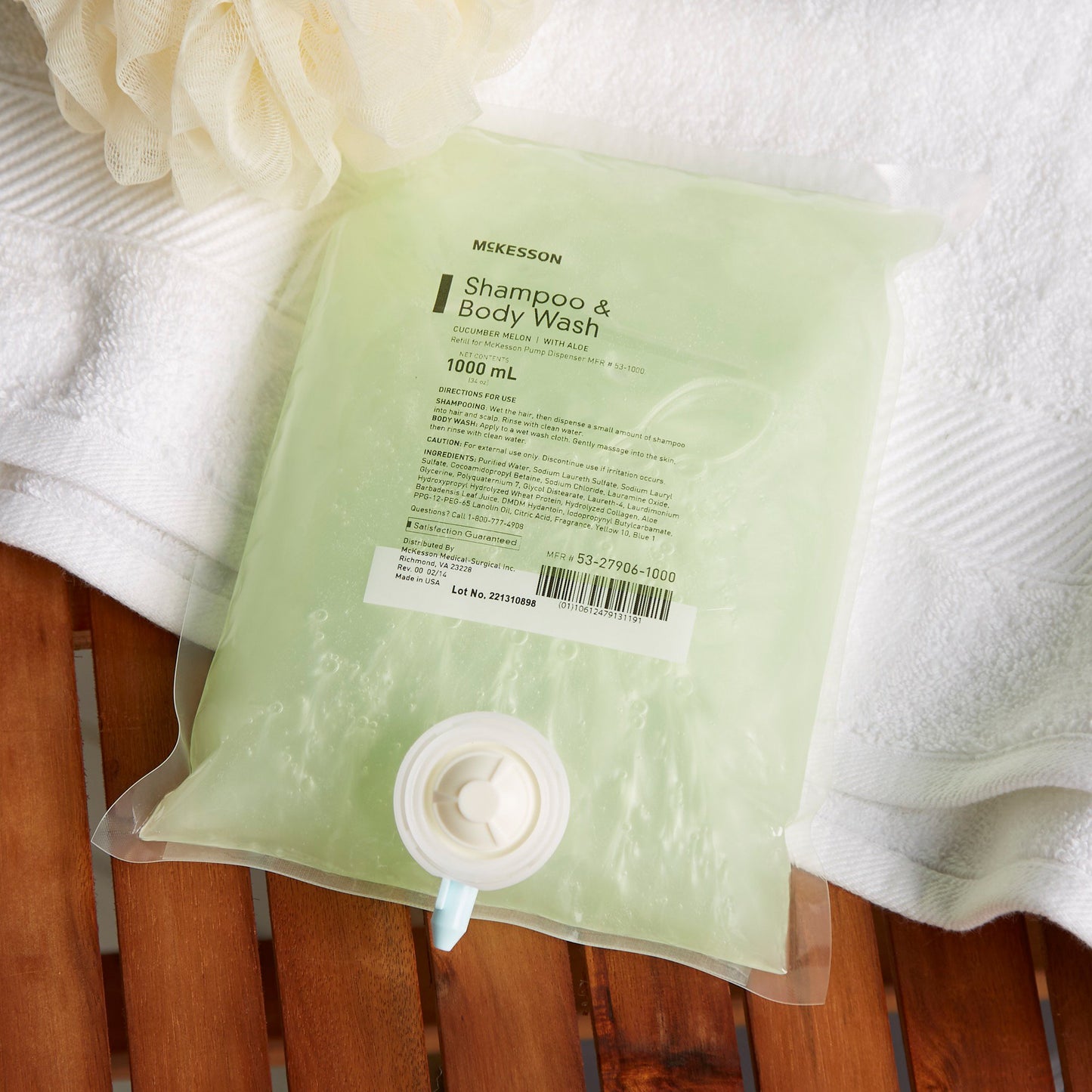 McKesson Shampoo and Body Wash 1,000 mL Dispenser Refill Bag Cucumber Melon Scent (482991_EA)