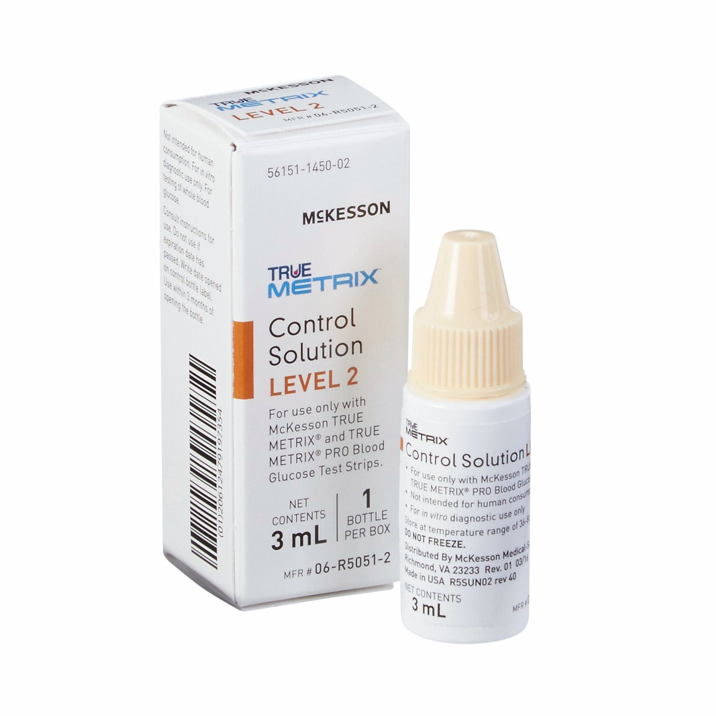 McKesson TRUE METRIX® Blood Glucose Control Solution 3 mL Level 2 (960301_BX)