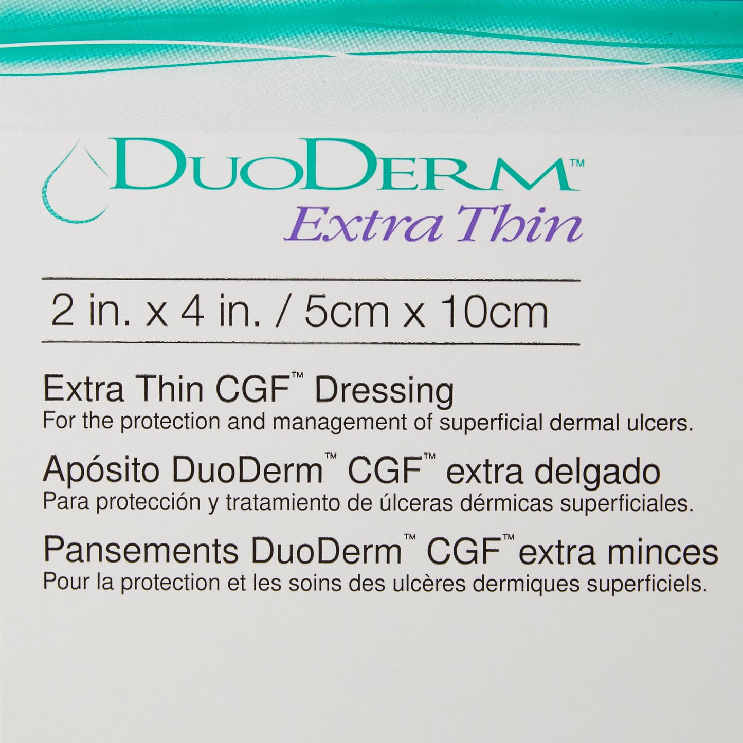 DuoDERM® Extra Thin CGF® Thin Hydrocolloid Dressing Film Backing 2 X 4 Inch Rectangle Hydrocolloid / Film (205196_BX)