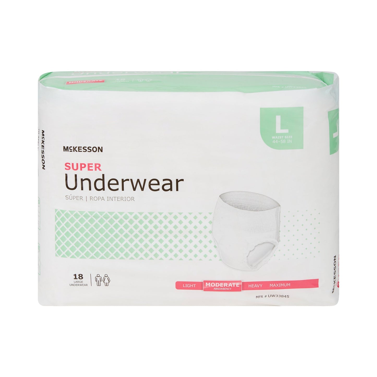 McKesson Unisex Adult Absorbent Underwear Pull On with Tear Away Seams Large Disposable Moderate Absorbency (1123833_CS)