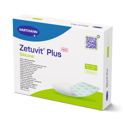 Zetuvit® Plus Silicone Super Absorbent Dressing Silicone Adhesive 8 X 10 Inch Rectangle (1181540_EA)