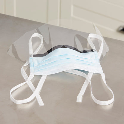 McKesson Surgical Mask with Eye Shield Anti-fog ASTM Level 3 Tie Closure One Size Fits Most (226058_BX)