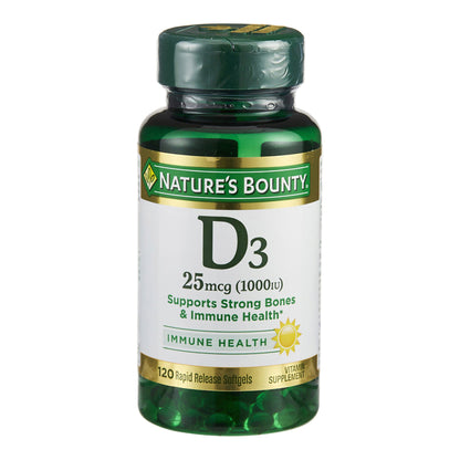 Nature's Bounty® Vitamin Supplement Vitamin D 1,000 IU Strength Softgel 100 per Bottle (852699_BT)