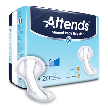 Attends® Shaped Pads Regular Bladder Control Pad 12 X 25.2 Inch Heavy Absorbency Polymer Core One Size Fits Most (1186541_PK)