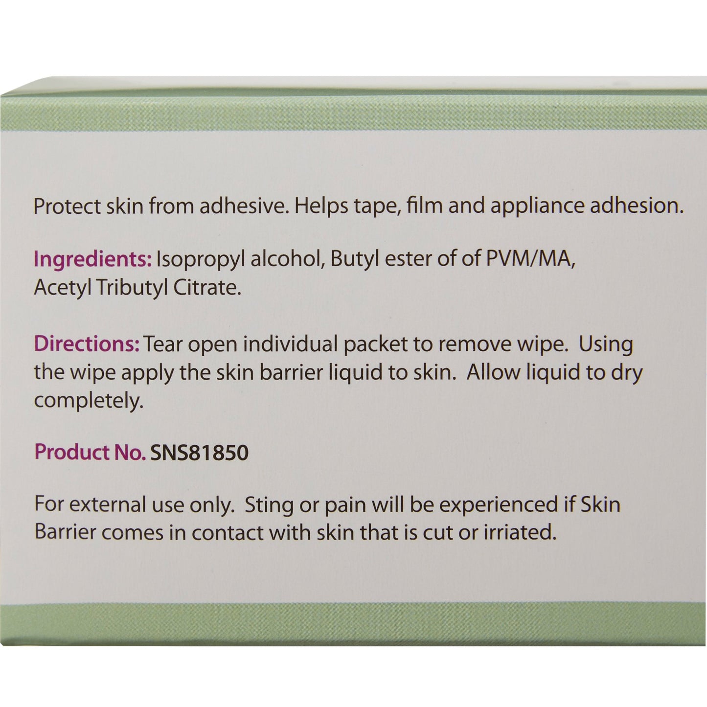 Safe N Simple™ Skin Barrier Wipe 43% / 20% Strength Isopropyl Alcohol / Butyl Ester of PVM/MA Copolymer Individual Packet NonSterile (895485_EA)