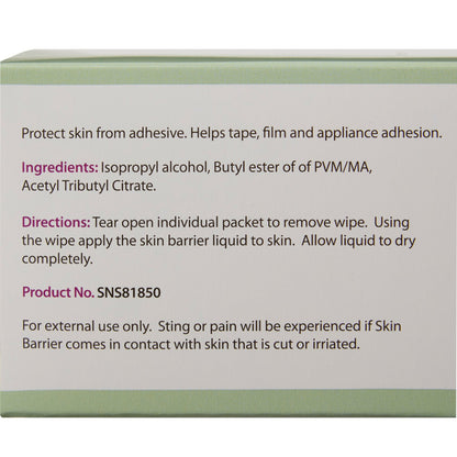 Safe N Simple™ Skin Barrier Wipe 43% / 20% Strength Isopropyl Alcohol / Butyl Ester of PVM/MA Copolymer Individual Packet NonSterile (895485_EA)