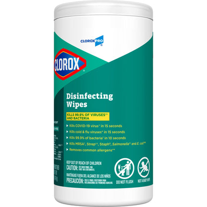 CloroxPro™ Clorox® Surface Disinfectant Premoistened Manual Pull Wipe 75 Count Canister Fresh Scent NonSterile (908190_BX)