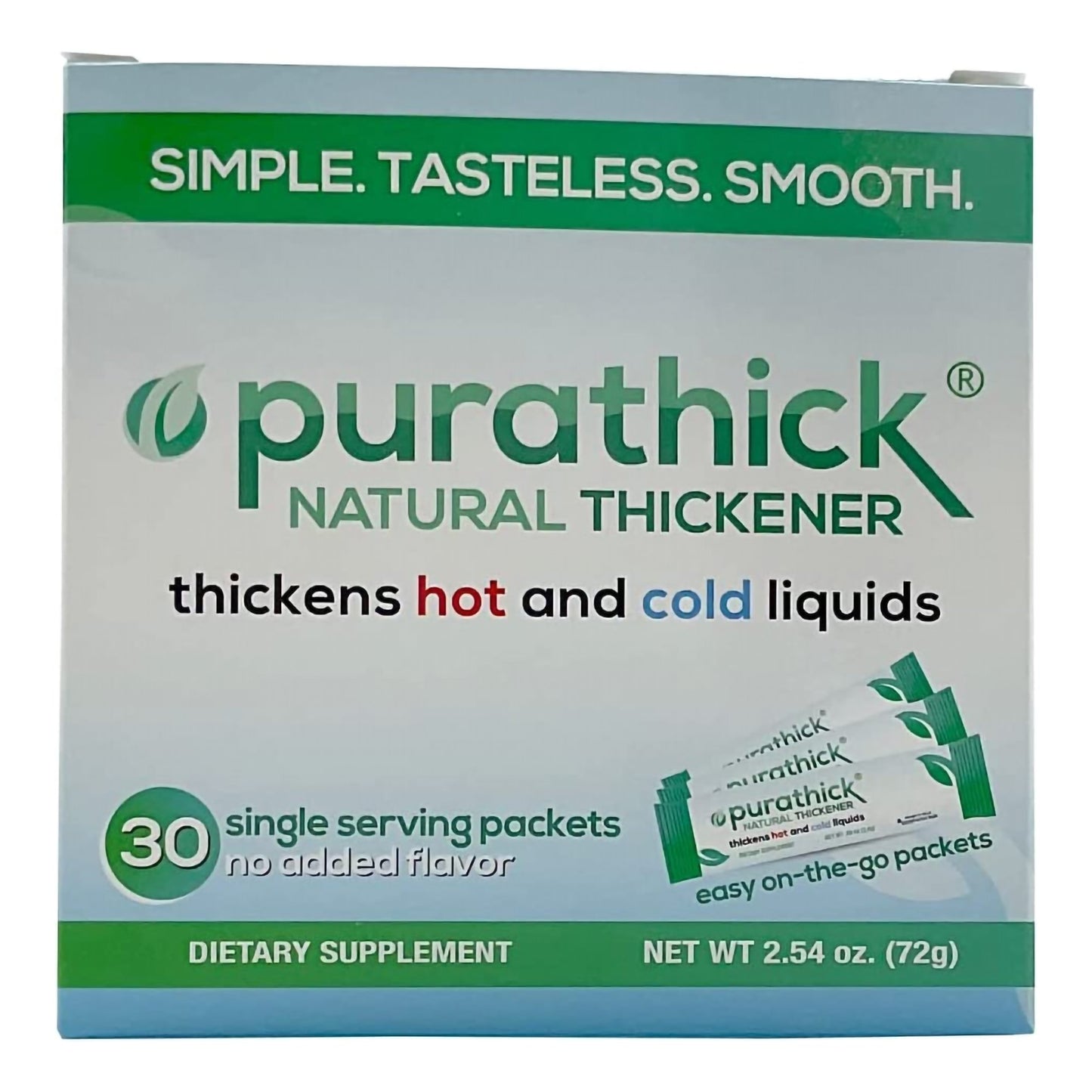 purathick™ Food and Beverage Thickener 2.4 Gram Individual Packet Unflavored Powder IDDSI Level 1 Slightly Thick (1217204_BX)