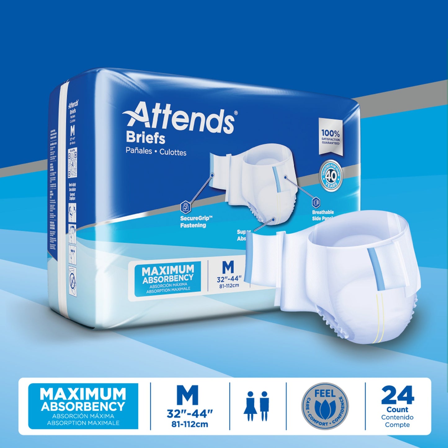 Attends® Unisex Incontinence Brief Medium Disposable Heavy Absorbency (955303_CS)