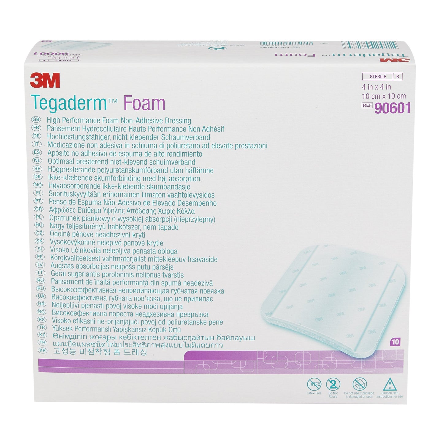 3M™ Tegaderm™ High Performance Foam Dressing 4 X 4 Inch Without Border Film Backing Nonadhesive Square Sterile (688562_EA)