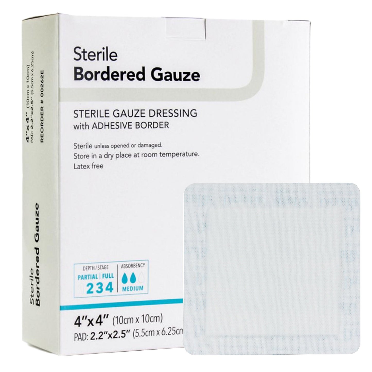 DermaRite® Bordered Gauze Island Dressing 4 X 4 Inch Square Sterile (867882_BX)