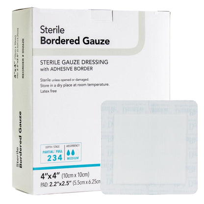 DermaRite® Bordered Gauze Island Dressing 4 X 4 Inch Square Sterile (867882_EA)