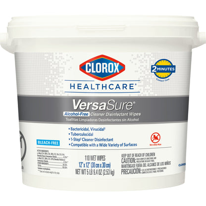 Clorox Healthcare® VersaSure™ Premoistened Quaternary Based Manual Pull Wipe 110 Count Pail Scented NonSterile (1110730_CS)