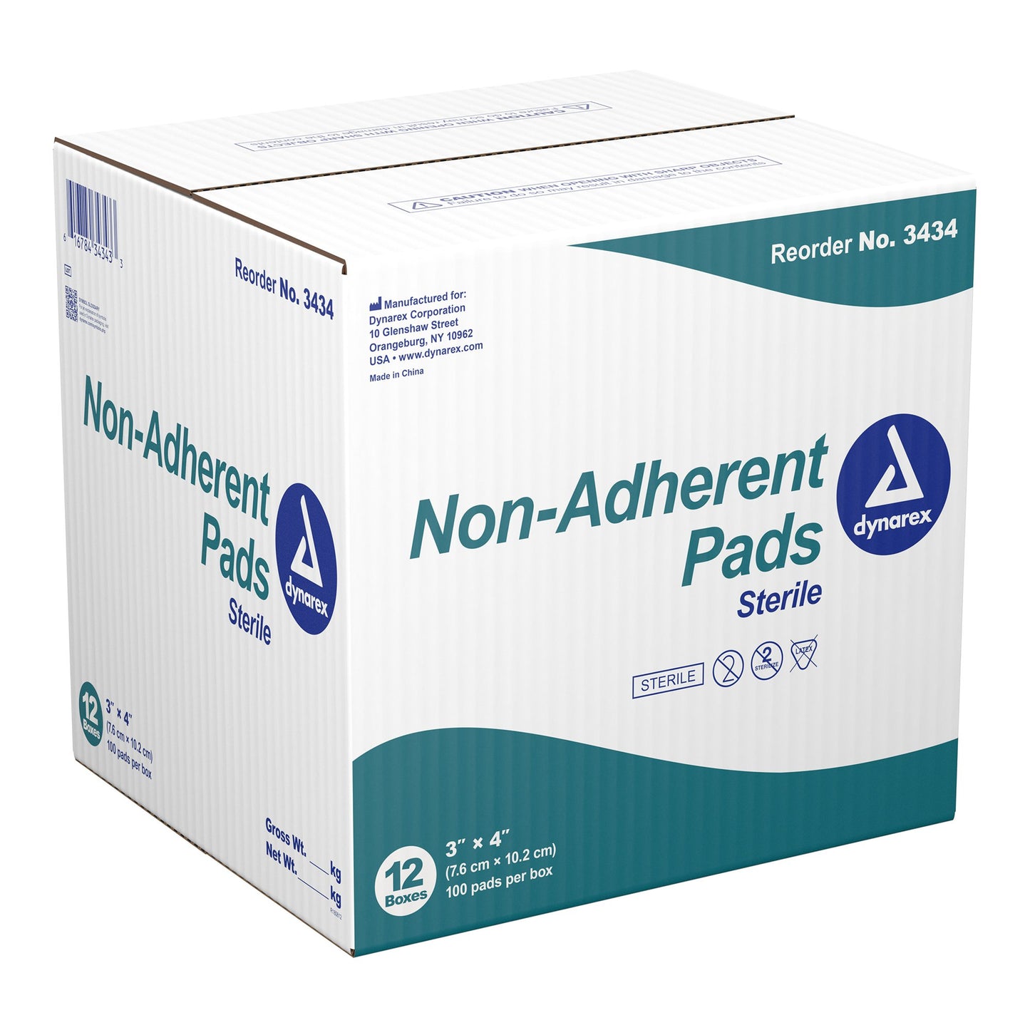 Dynarex® Non-Adherent Dressing 3 X 4 Inch Sterile 100 per Pack (246024_CS)
