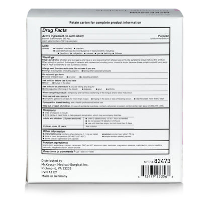 McKesson Brand Anti-Diarrheal 262 mg Strength Tablet 100 per Box (1111737_CS)