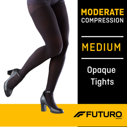 3M™ Futuro™ Opaque Compression Pantyhose Waist High Medium Black Closed Toe (1158346_EA)