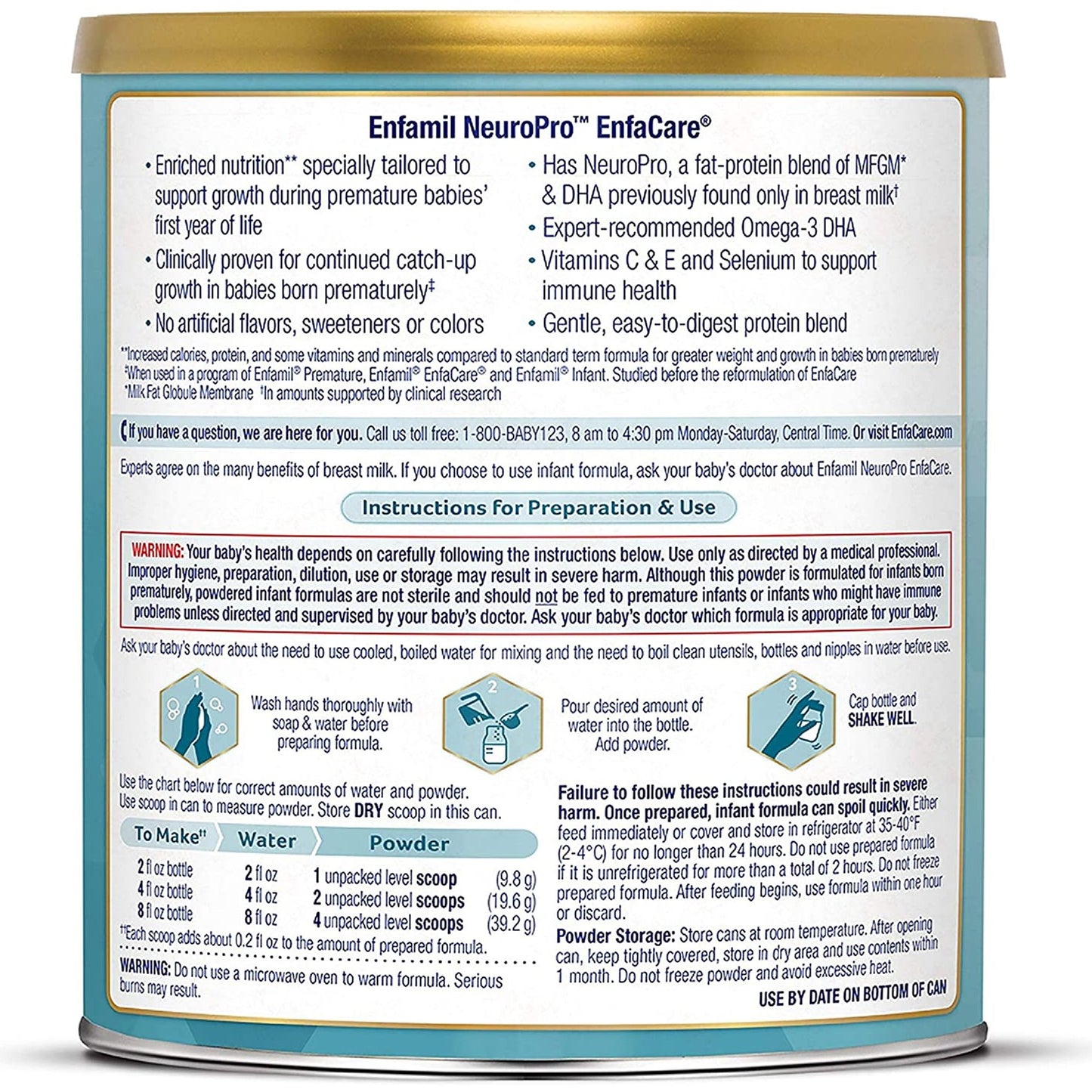 Enfamil® NeuroPro™ EnfaCare® Infant Formula Unflavored 13.6 oz. Can Powder Milk-Based Premature (1114127_CS)