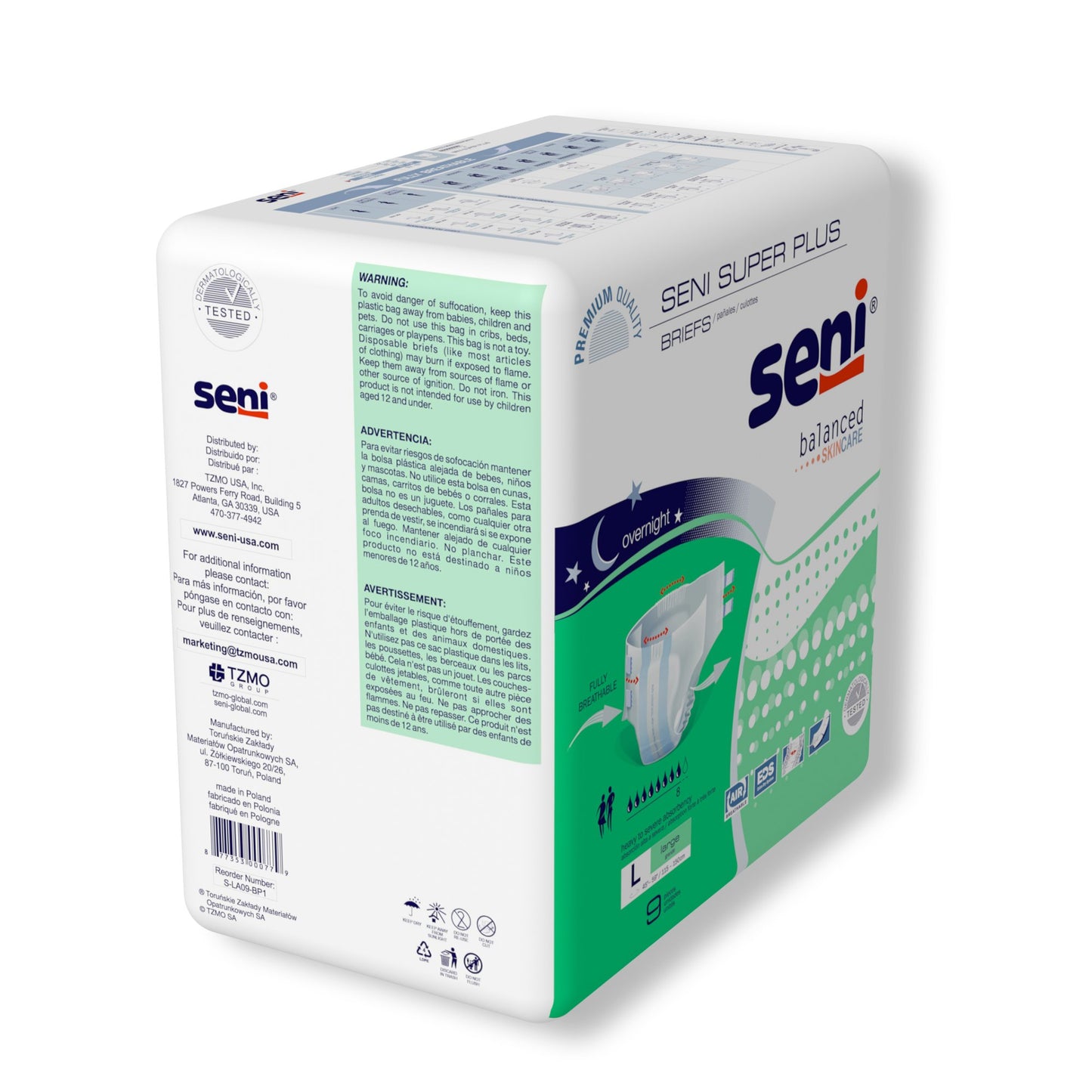 Seni® Super Plus Unisex Adult Incontinence Brief Large Disposable Heavy Absorbency (1163824_PK)