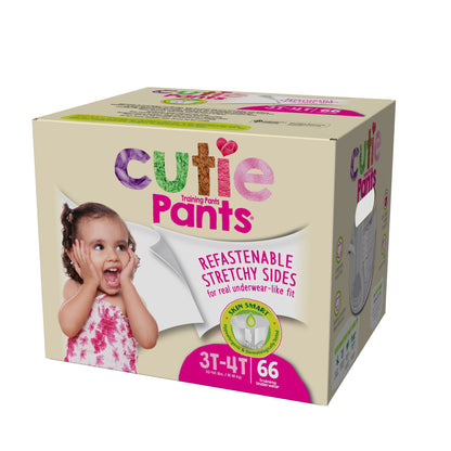 Cutie Pants® Female Toddler Training Pants Size 3T to 4T Disposable Heavy Absorbency (831580_BG)