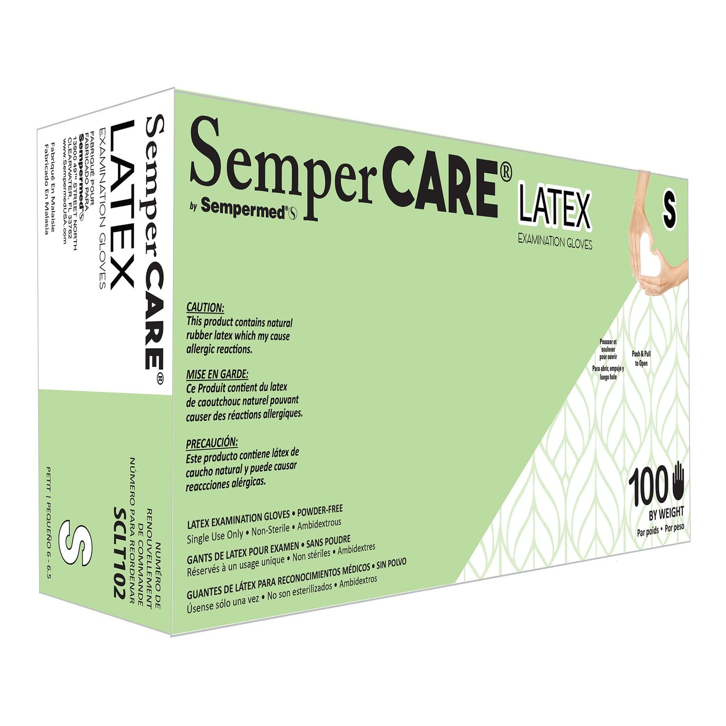 SemperCare® Latex Exam Glove Small NonSterile Latex Standard Cuff Length Micro-Textured Ivory Not Rated (1081590_BX)