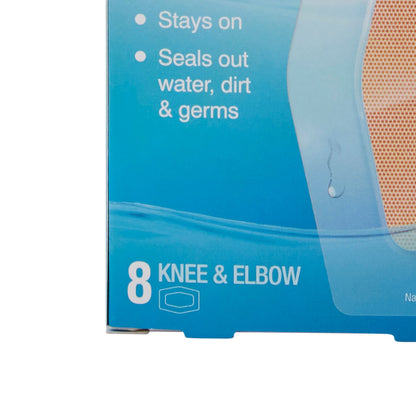 Nexcare™ Waterproof Adhesive Strip 2-3/8 X 3½ Inch Plastic Knee / Elbow Sheer Sterile (851822_CS)