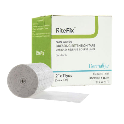 RiteFix™ Water Resistant Dressing Retention Tape with Liner White 2 Inch X 11 Yard Nonwoven NonSterile (939643_BX)