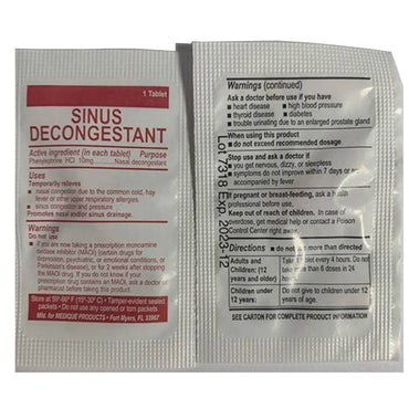 Medi-First® Sinus Relief 10 mg Strength Tablet 100 per Box (788102_BX)