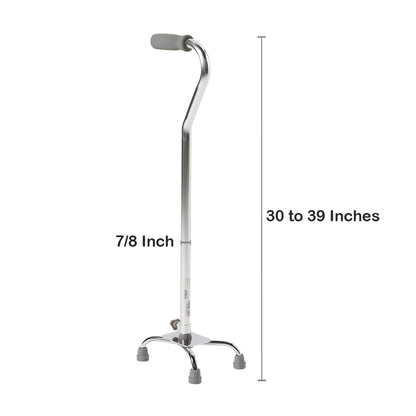 McKesson Small Base Quad Cane Steel 30 to 39 Inch Height Chrome (1065219_EA)