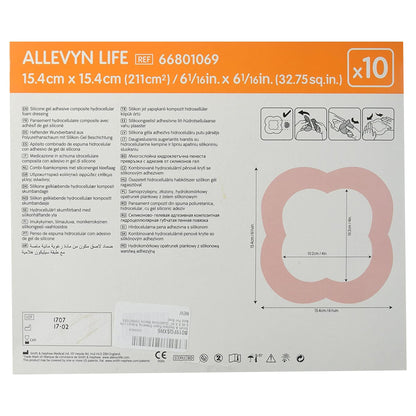 Allevyn Life Foam Dressing 6-1/16 X 6-1/16 Inch With Border Film Backing Silicone Gel Adhesive Quadrilobe Sterile (834487_EA)