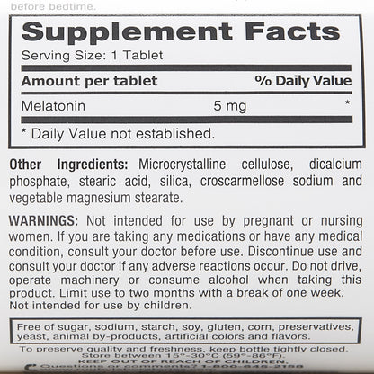 Major Pharmaceuticals Natural Sleep Aid 90 per Bottle Tablet 5 mg Strength (1174114_BT)