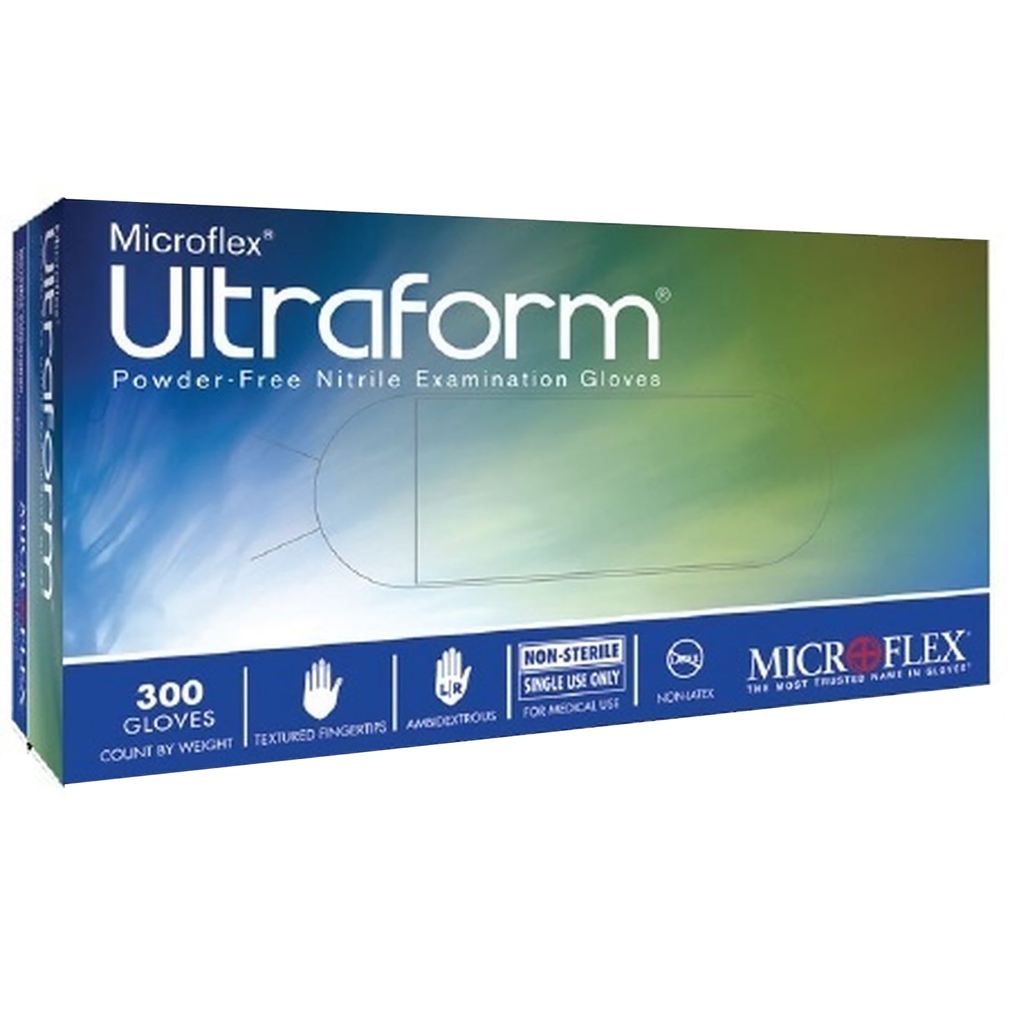 Ultraform® Exam Glove Small NonSterile Nitrile Standard Cuff Length Textured Fingertips Blue Not Rated (816698_BX)