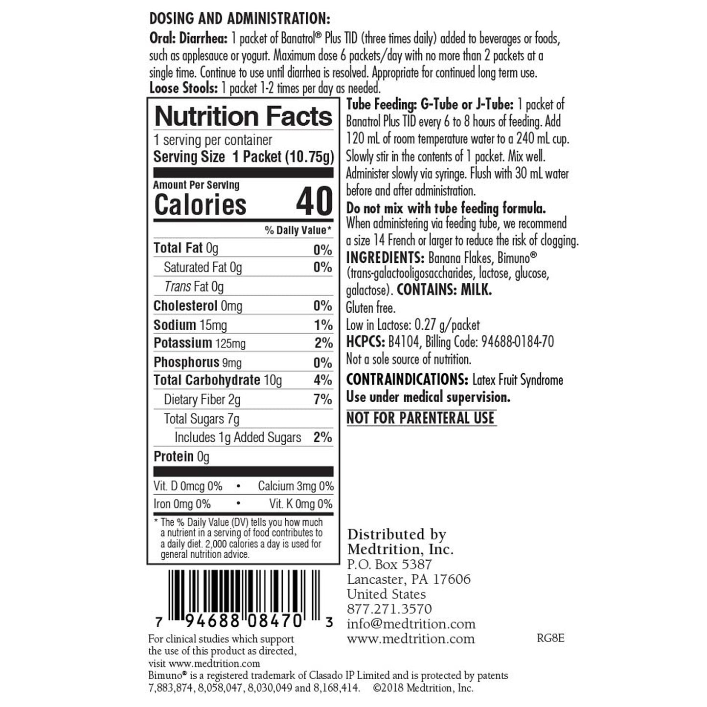 Banatrol® Plus Oral Supplement Banana Flavor Powder 11 Gram Individual Packet (709356_EA)