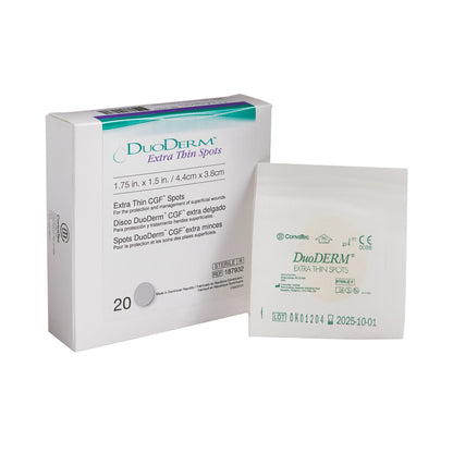 DuoDERM® Extra Thin CGF® Thin Hydrocolloid Dressing Film Backing 1-1/2 X 1-3/4 Inch Oval Hydrocolloid / Film (229773_BX)