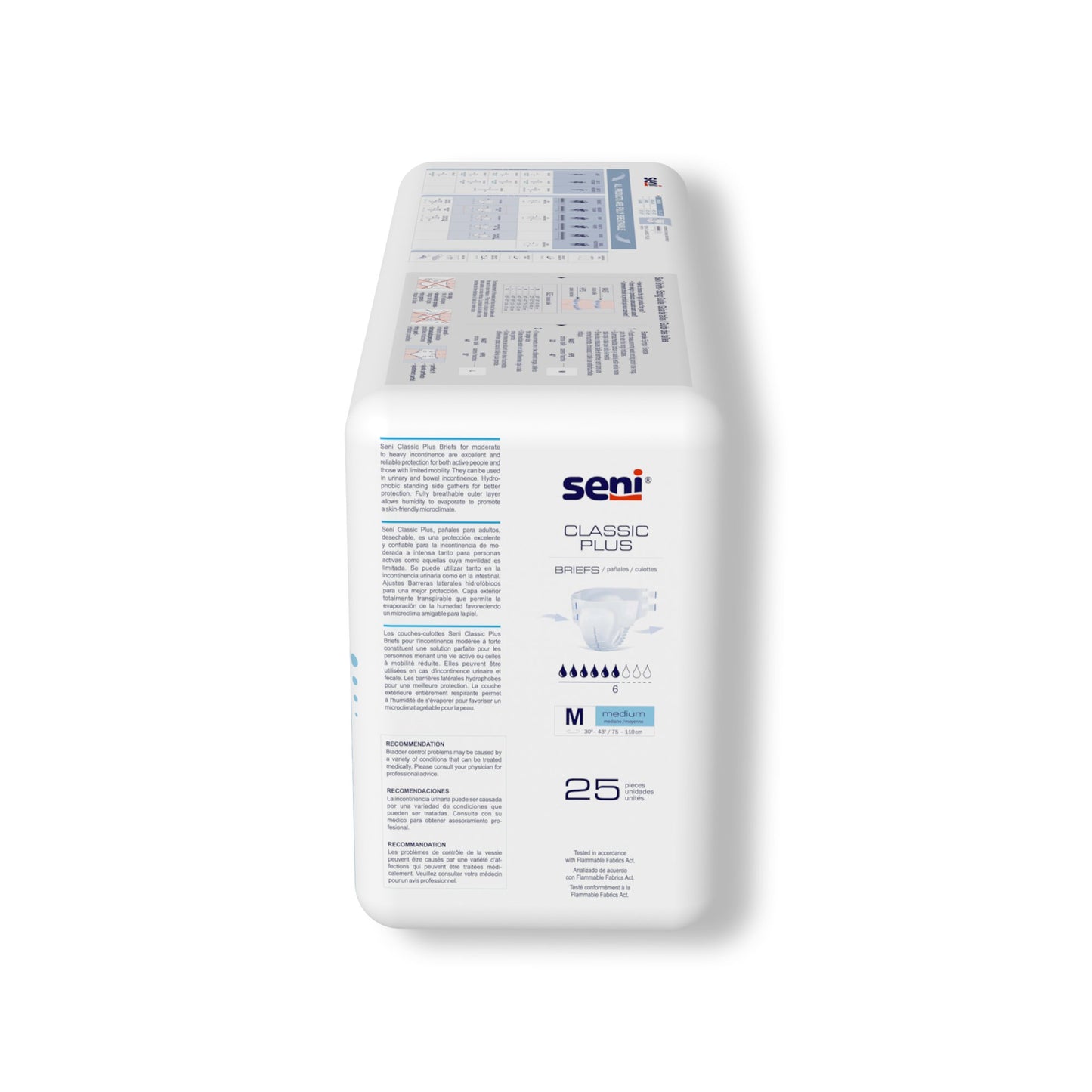 Seni® Classic Plus Unisex Adult Incontinence Brief Medium Disposable Moderate Absorbency (1163847_CS)