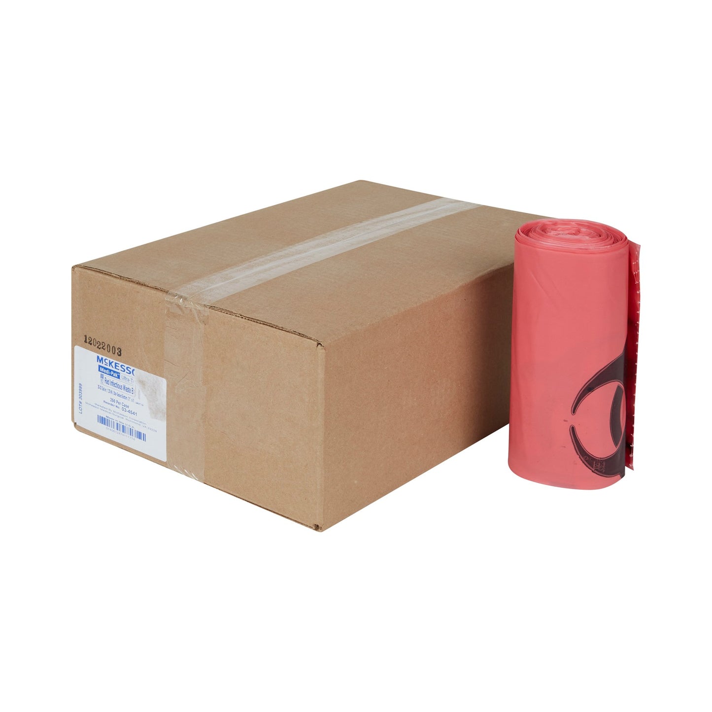 McKesson Biohazard Waste Bag Biohazard Symbol / Infectious Waste 30 to 33 gal. Red 31 X 41 Inch (185447_CS)